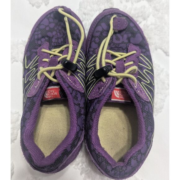 🥾 The North Face Girls Suede Trail Shoes Purple/Yellow Size 12 - Picture 5 of 10